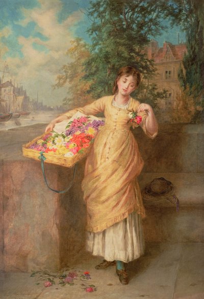 The Flower Seller, 1882 by Augustus Edward Mulready
